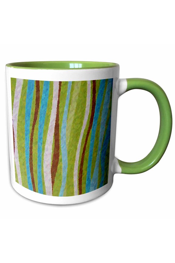 , Rythm in Teal, 11oz Two-tone Green Mug