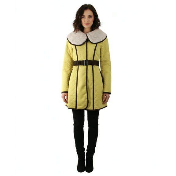 Ryu: Oversized Fleece Collar Quilted Coat