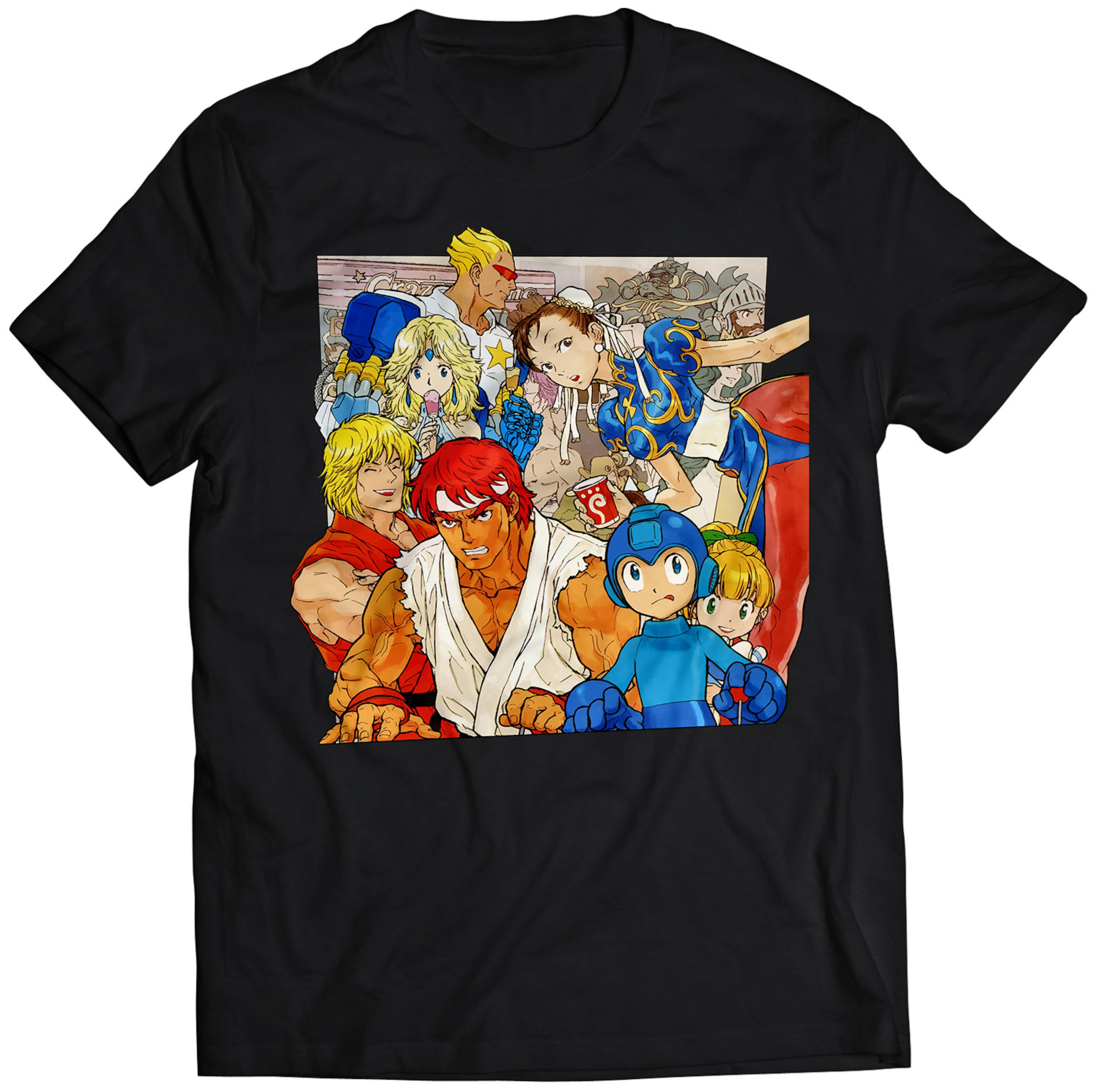 Ryu vs Mega Boy Arcade Premium Unisex T-shirt (Vectorized Design ...