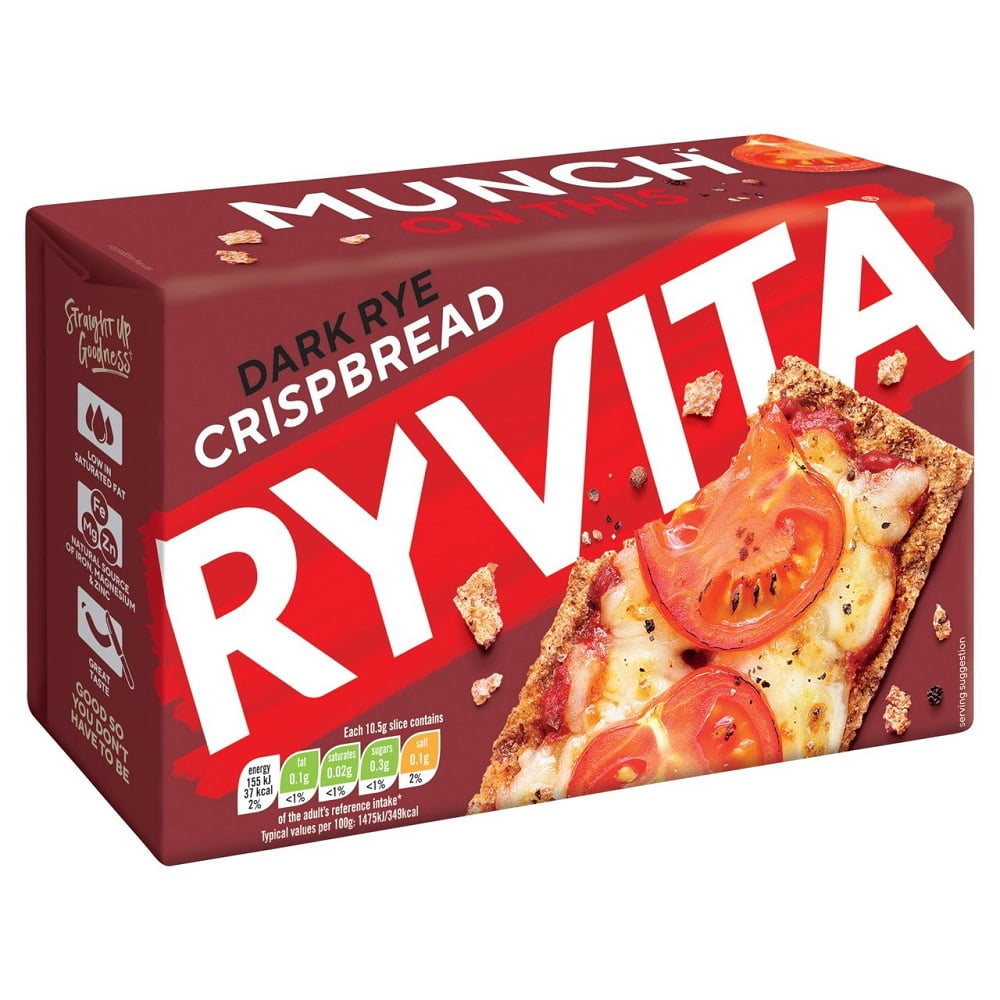Ryvita Dark Rye Crispbread 250g (Pack of 2)