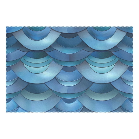 Ryvnso 1 Piece Placemats Abstract Fish Scales Dining Mats Heat-Resistant Non-Slip Washable Table Mat