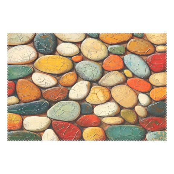 Ryvnso 1 Piece Placemats Abstract Stones Art Dining Mats Heat-Resistant Non-Slip Washable Table Mat
