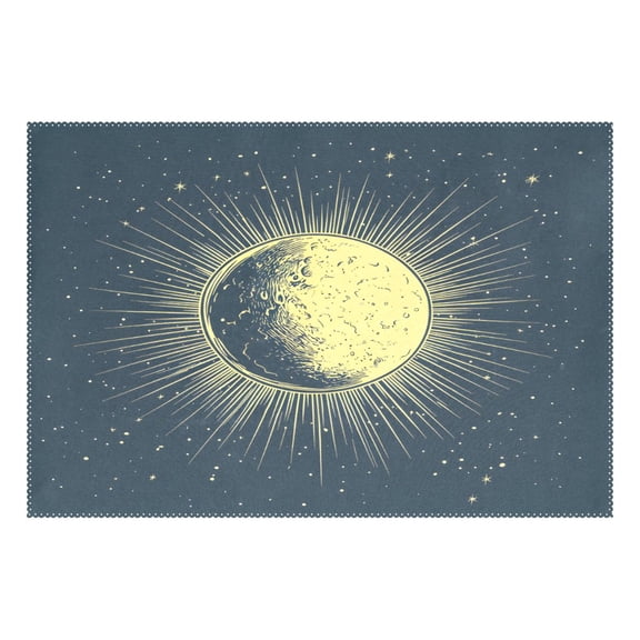 Ryvnso 1 Piece Placemats An Artistic Moon Dining Mats Heat-Resistant Non-Slip Washable Table Mat
