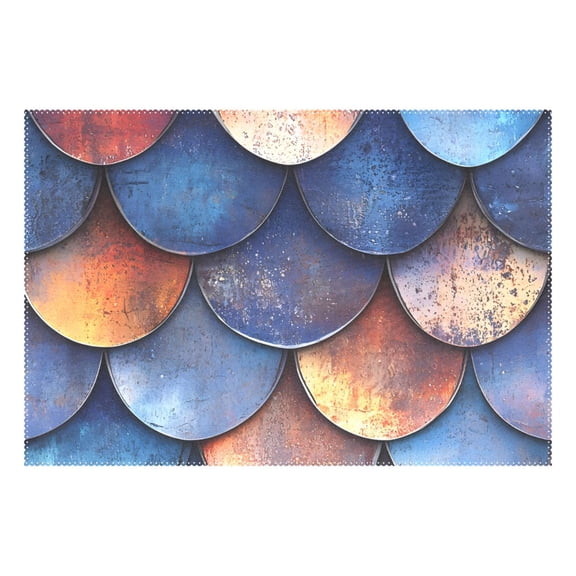 Ryvnso 1 Piece Placemats Art Dragon Scales Dining Mats Heat-Resistant Non-Slip Washable Table Mat