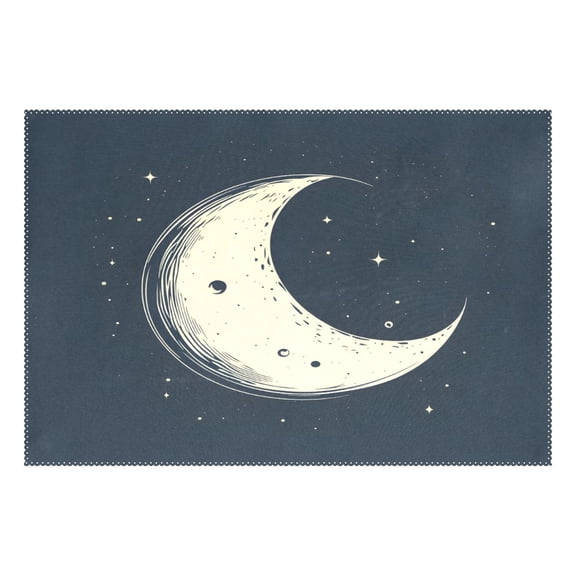 Ryvnso 1 Piece Placemats Artistic Moon Dining Mats Heat-Resistant Non-Slip Washable Table Mat