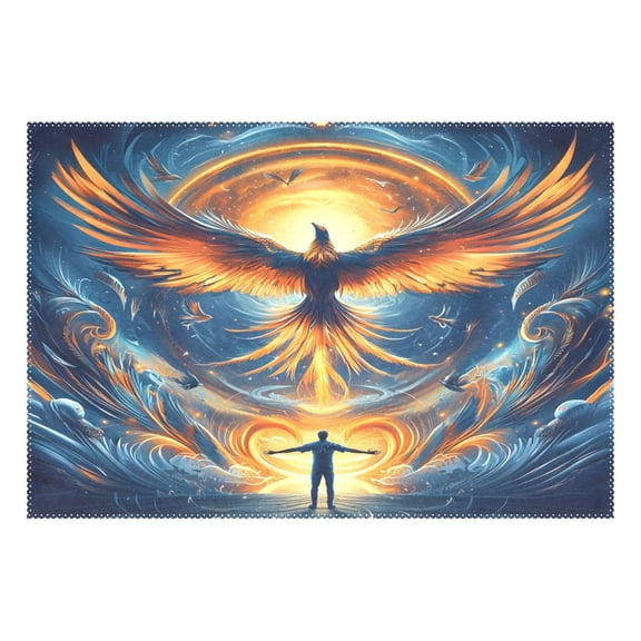 Ryvnso 1 Piece Placemats Artistic Neon Phoenix Night Dining Mats Heat-Resistant Non-Slip Washable Table Mat