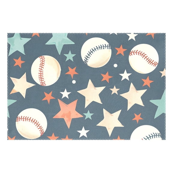 Ryvnso 1 Piece Placemats Baseball Cartoon Stars Dining Mats Heat-Resistant Non-Slip Washable Table Mat