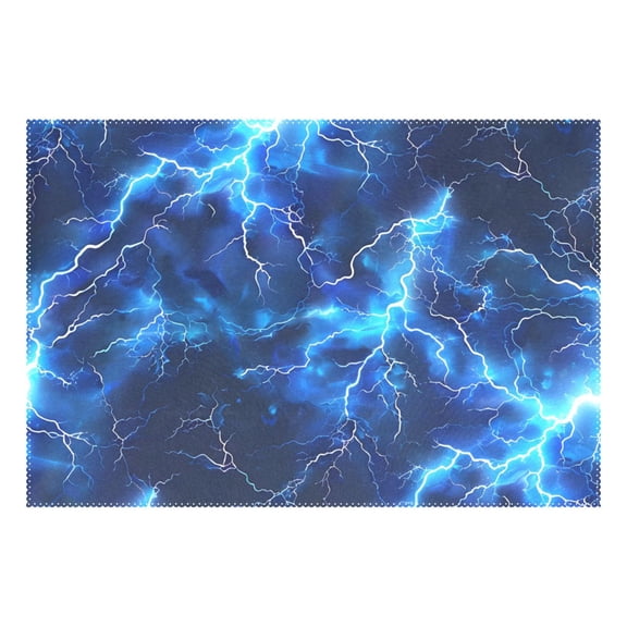 Ryvnso 1 Piece Placemats Blue Lightning Dining Mats Heat-Resistant Non-Slip Washable Table Mat