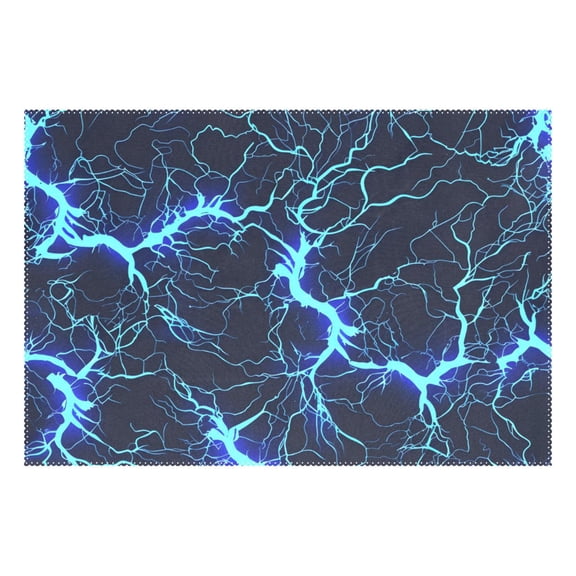 Ryvnso 1 Piece Placemats Blue Lightning Dining Mats Heat-Resistant Non-Slip Washable Table Mat