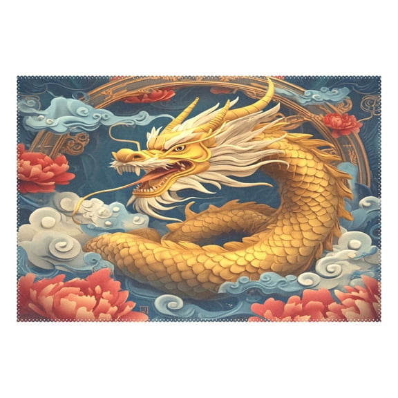 Ryvnso 1 Piece Placemats Bohemia Dragon-s1 Dining Mats Heat-Resistant Non-Slip Washable Table Mat