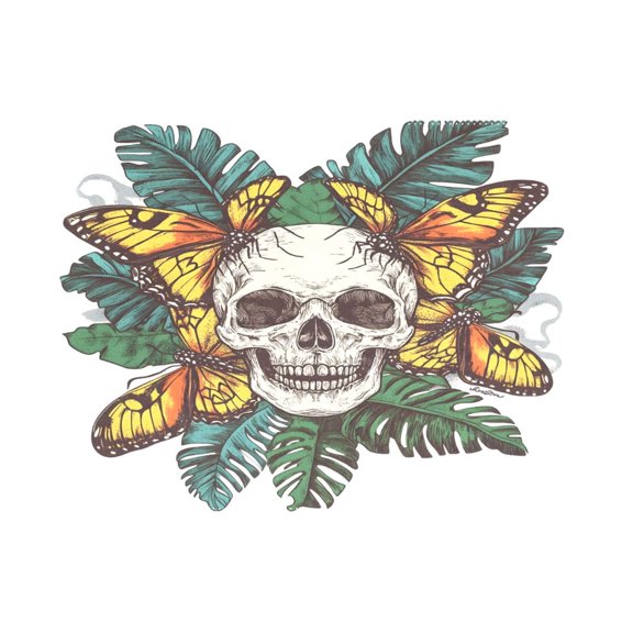 Ryvnso 1 Piece Placemats Butterfly on Skull Dining Mats Heat-Resistant Non-Slip Washable Table Mat
