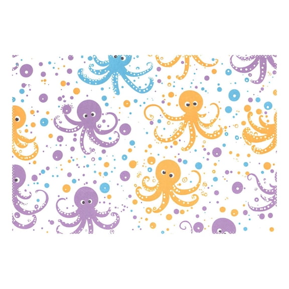 Ryvnso 1 Piece Placemats Cartoon Octopus Dining Mats Heat-Resistant Non-Slip Washable Table Mat