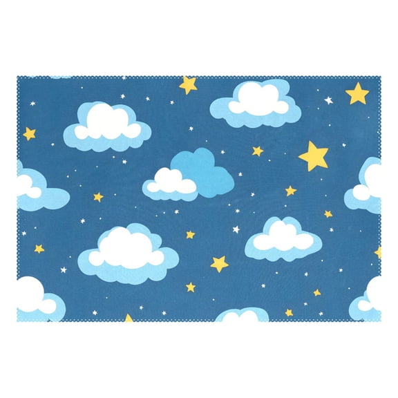 Ryvnso 1 Piece Placemats Clouds Stars Dining Mats Heat-Resistant Non-Slip Washable Table Mat
