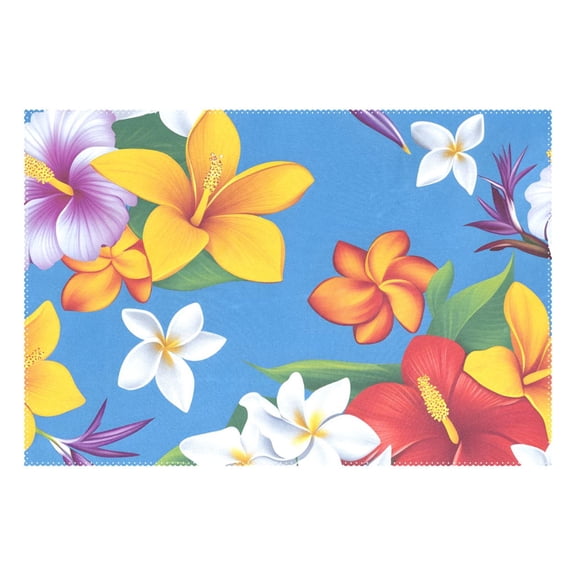 Ryvnso 1 Piece Placemats Colorful Jasmine Flowers Dining Mats Heat-Resistant Non-Slip Washable Table Mat