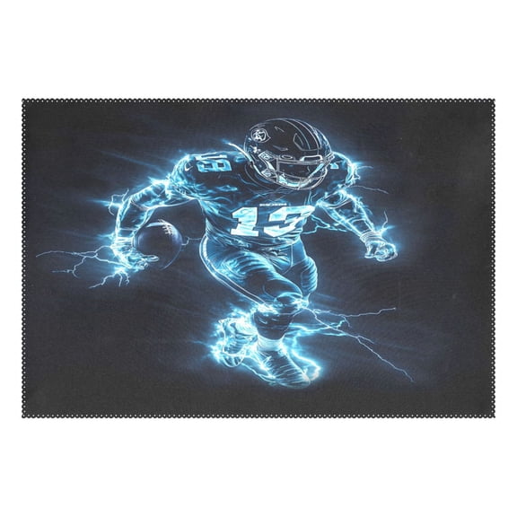 Ryvnso 1 Piece Placemats Cool Football Player Dining Mats Heat-Resistant Non-Slip Washable Table Mat