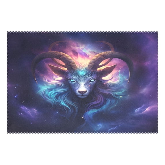 Ryvnso 1 Piece Placemats Cool Goat Dining Mats Heat-Resistant Non-Slip Washable Table Mat