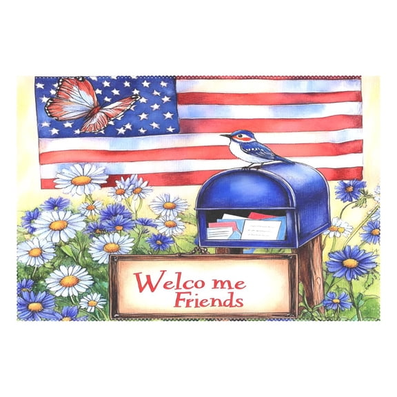 Ryvnso 1 Piece Placemats Cute Bird on Mailbox Dining Mats Heat-Resistant Non-Slip Washable Table Mat