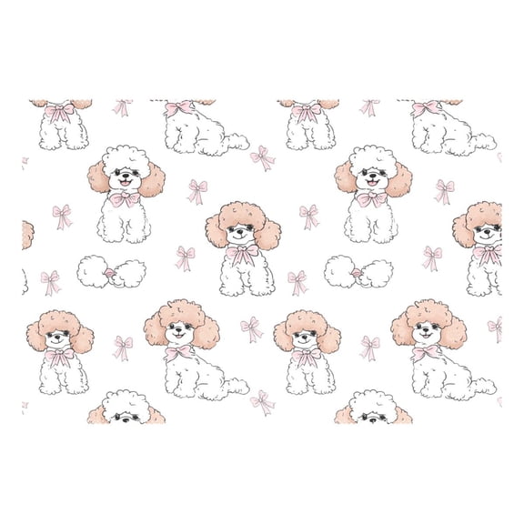 Ryvnso 1 Piece Placemats Cute Dogs Bows Dining Mats Heat-Resistant Non-Slip Washable Table Mat