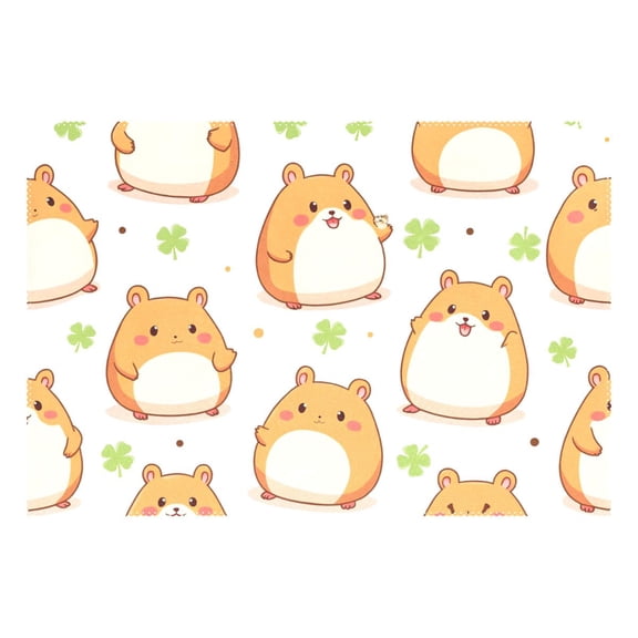 Ryvnso 1 Piece Placemats Cute Mouse Clover Dining Mats Heat-Resistant Non-Slip Washable Table Mat