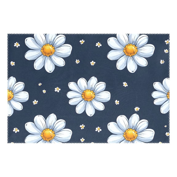 Ryvnso 1 Piece Placemats Daisy Floral Dining Mats Heat-Resistant Non-Slip Washable Table Mat