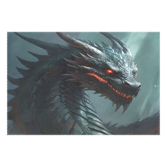 Ryvnso 1 Piece Placemats Dragon Cool Dining Mats Heat-Resistant Non-Slip Washable Table Mat