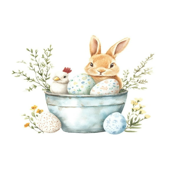 Ryvnso 1 Piece Placemats Easter Rabbit Egg Dining Mats Heat-Resistant Non-Slip Washable Table Mat