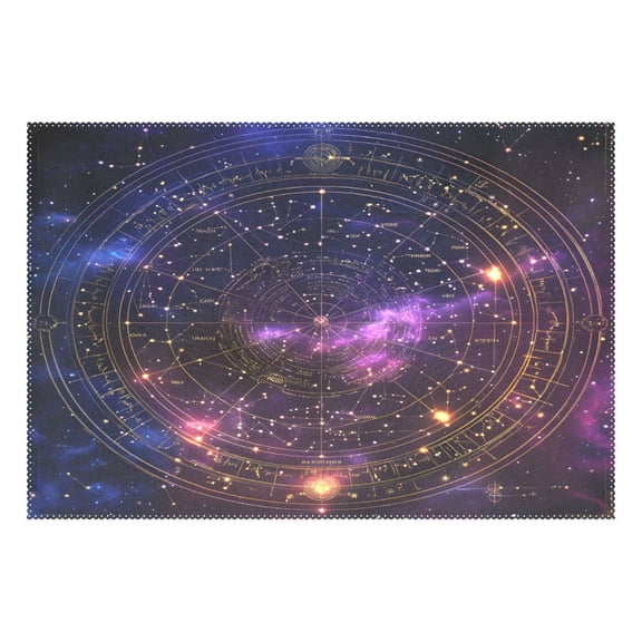 Ryvnso 1 Piece Placemats Galaxy Boho Starry Dining Mats Heat-Resistant Non-Slip Washable Table Mat