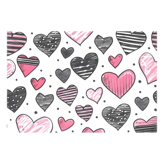 Ryvnso 1 Piece Placemats Hearts Dining Mats Heat-Resistant Non-Slip Washable Table Mat