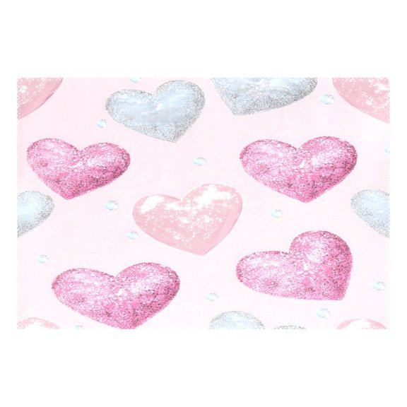 Ryvnso 1 Piece Placemats Holographic Glitter Hearts-a3 Dining Mats Heat-Resistant Non-Slip Washable Table Mat