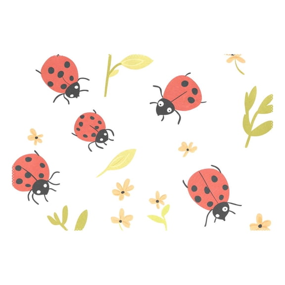 Ryvnso 1 Piece Placemats Ladybugs Flowers Dining Mats Heat-Resistant Non-Slip Washable Table Mat