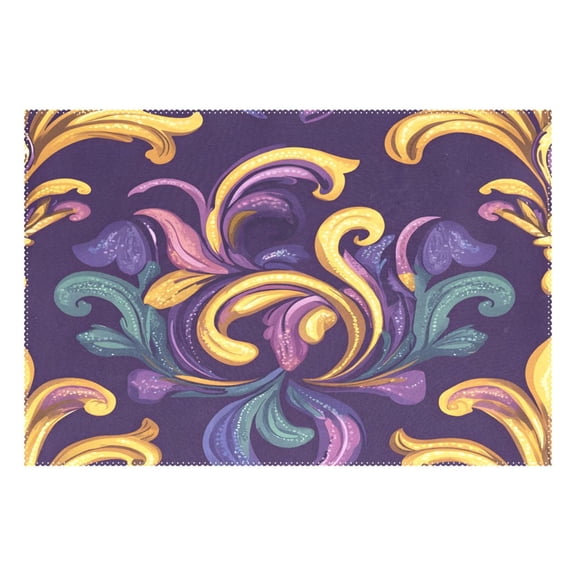 Ryvnso 1 Piece Placemats Mardi Gras Pattern Dining Mats Heat-Resistant Non-Slip Washable Table Mat