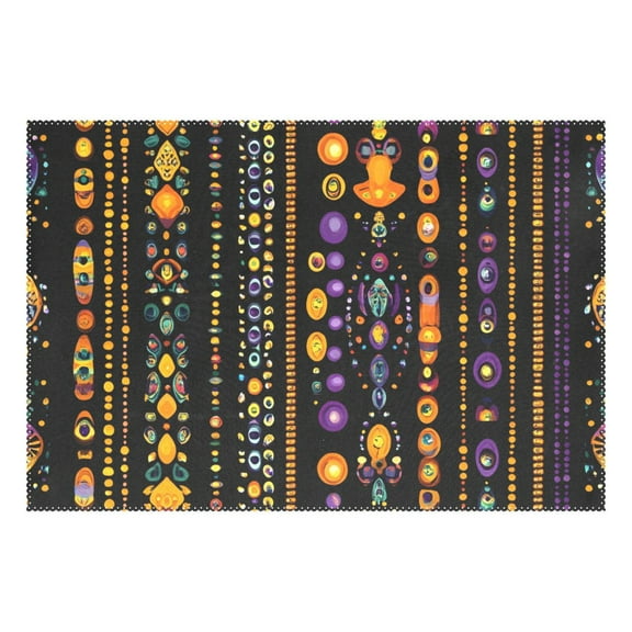 Ryvnso 1 Piece Placemats Mardi Gras Print Dining Mats Heat-Resistant Non-Slip Washable Table Mat