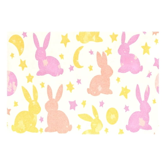 Ryvnso 1 Piece Placemats Moon Rabbits Stars Dining Mats Heat-Resistant Non-Slip Washable Table Mat