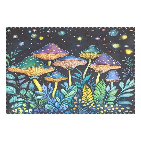 Ryvnso 1 Piece Placemats Mushroom Forest Dining Mats Heat-Resistant Non-Slip Washable Table Mat
