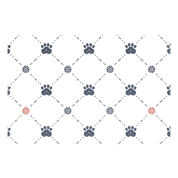 Ryvnso 1 Piece Placemats Paw Flower Checkered Dining Mats Heat-Resistant Non-Slip Washable Table Mat