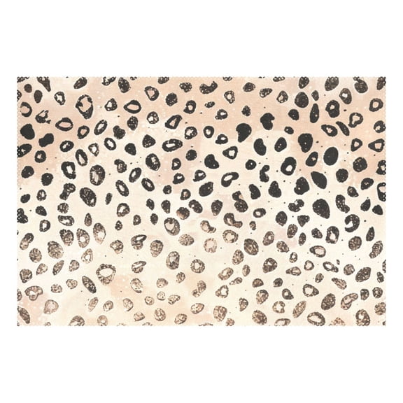 Ryvnso 1 Piece Placemats Plain Cheetah Glitter Print Dining Mats Heat-Resistant Non-Slip Washable Table Mat