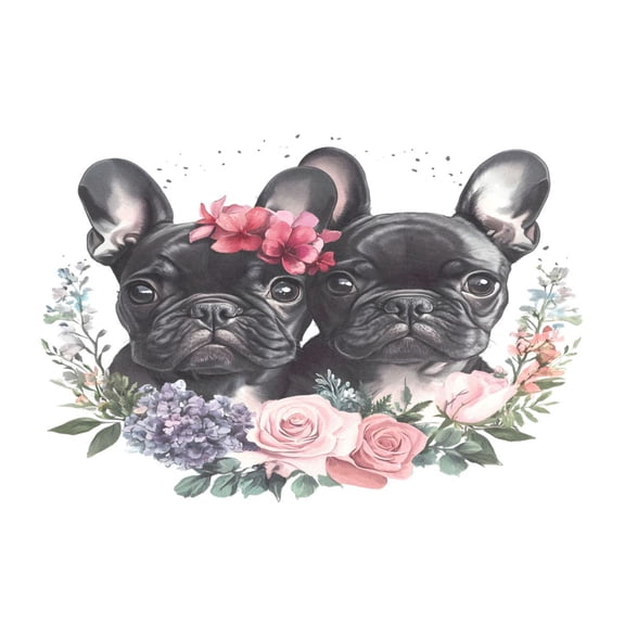 Ryvnso 1 Piece Placemats Pug Dog Flower Dining Mats Heat-Resistant Non-Slip Washable Table Mat