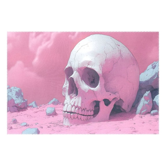 Ryvnso 1 Piece Placemats Skull on Mountain Dining Mats Heat-Resistant Non-Slip Washable Table Mat