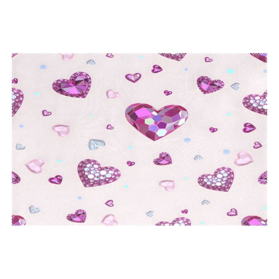 Ryvnso 1 Piece Placemats Sparkling Hearts Dining Mats Heat-Resistant Non-Slip Washable Table Mat