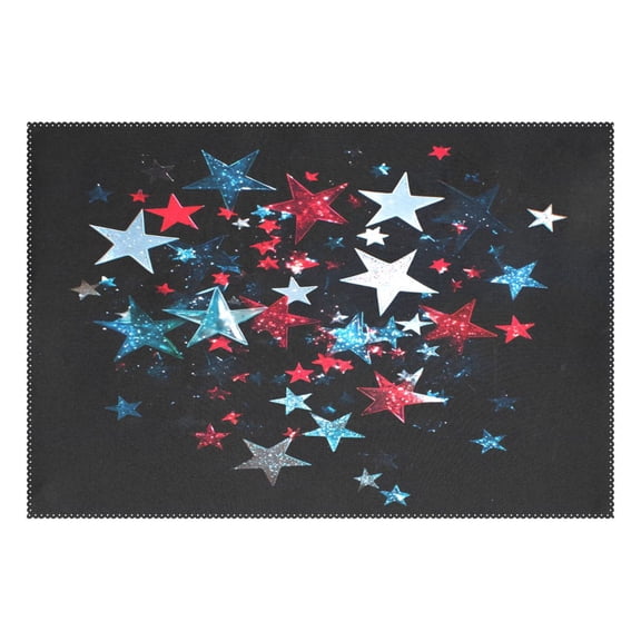 Ryvnso 1 Piece Placemats Stars Dining Mats Heat-Resistant Non-Slip Washable Table Mat