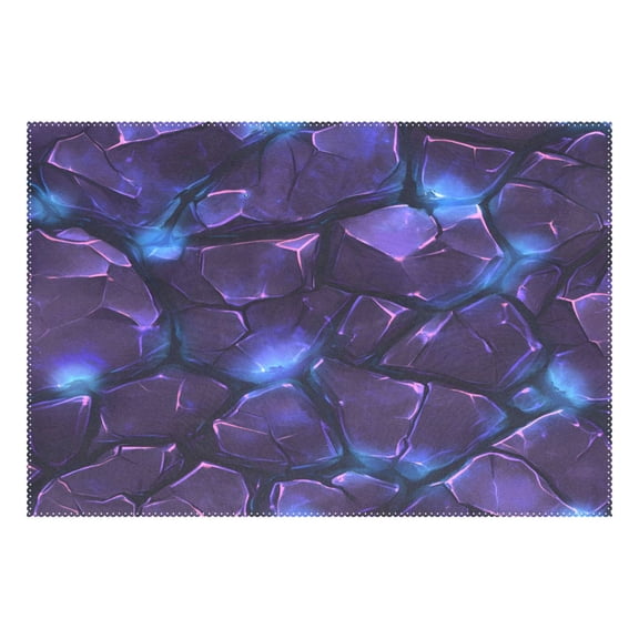 Ryvnso 1 Piece Placemats Texture Stone Purple Dining Mats Heat-Resistant Non-Slip Washable Table Mat