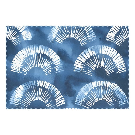 Ryvnso 1 Piece Placemats Tie-dye Scales Dining Mats Heat-Resistant Non-Slip Washable Table Mat