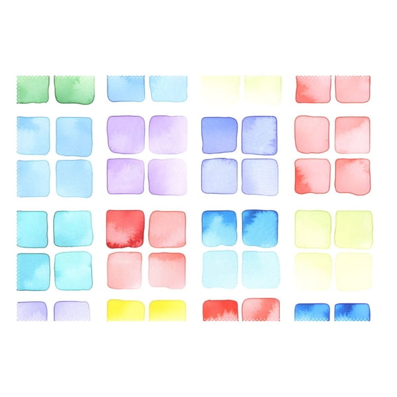 Ryvnso 1 Piece Placemats Watercolor Rainbow Squares Dining Mats Heat-Resistant Non-Slip Washable Table Mat