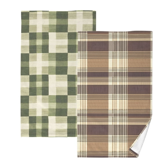 Ryvnso 2 PCs Hand Towels Sets Checkered Pattern-e1 Cotton Face Towel checkered Pattern-e3