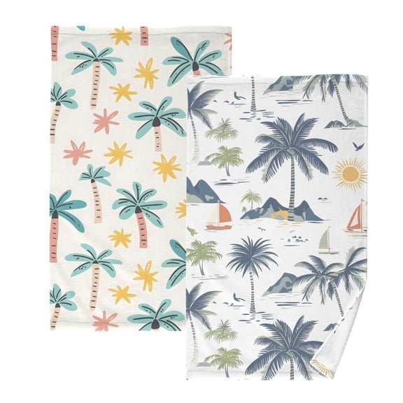 Ryvnso 2 PCs Hand Towels Sets Cute Palm Tree Cotton Face Towel palm Tree-a2