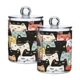 thumbnail image 1 of Ryvnso 2 Pack Qtip Holder Organizer Cute Cats Face Bathroom Cotton Swabs Cans Storage Canister, 1 of 7