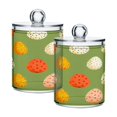 thumbnail image 1 of Ryvnso 2 Pack Qtip Holder Organizer Easter Eggs Polka Dots Bathroom Cotton Swabs Cans Storage Canister, 1 of 7