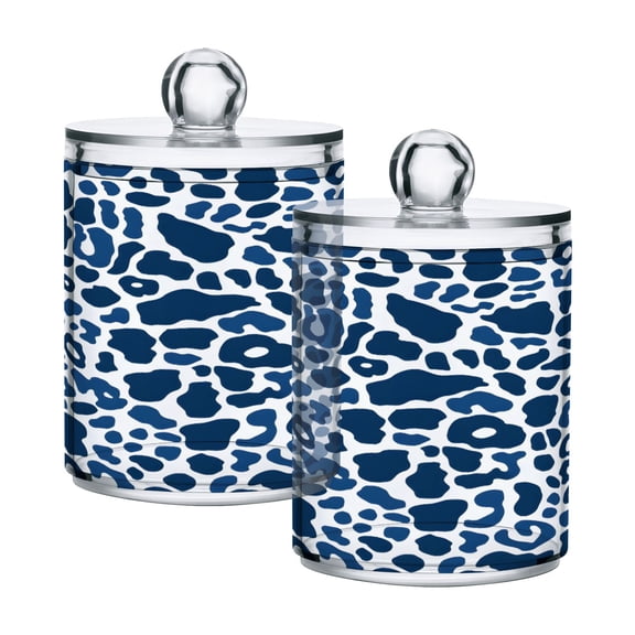 Ryvnso 2 Pack Qtip Holder Organizer Leopard Print-a2 Bathroom Cotton Swabs Cans Storage Canister