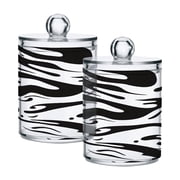 Ryvnso 2 Pack Qtip Holder Organizer Liquid Wave Pattern Bathroom Cotton Swabs Cans Storage Canister
