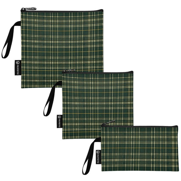 Ryvnso 3 Pack Reusable Snack Bags Sandwich Storage Pouches Washable Lunch Bag Retro Checkered-a3